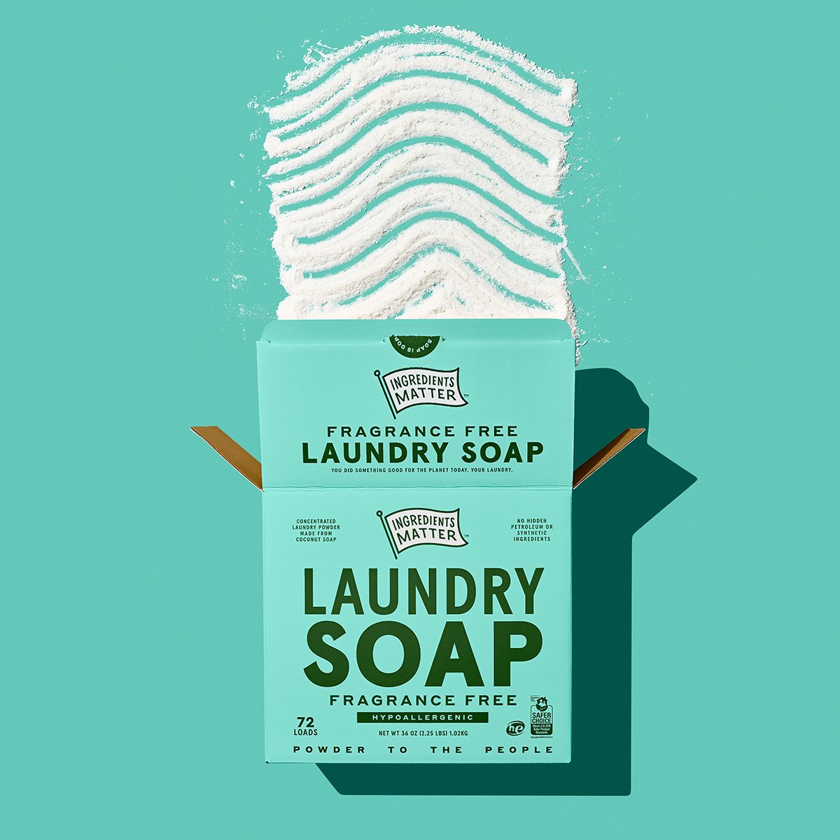 box of fragrance free powdered laundry soap