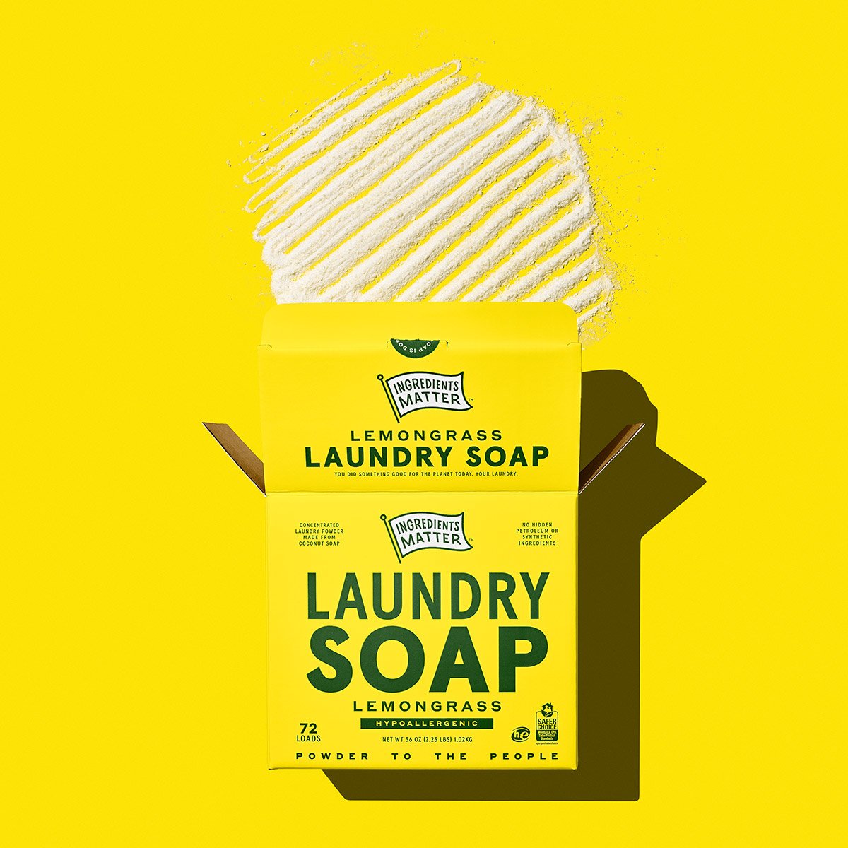 box of lemongrass powder laundry soap